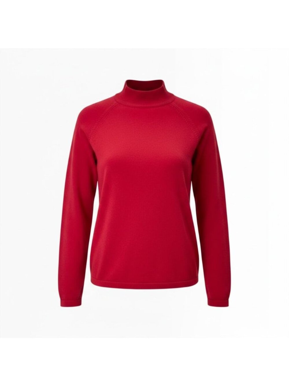 Vintage 80s YarnWorks Red Mock Neck Sweater Womens L 12/14 - Hong Kong Pullover